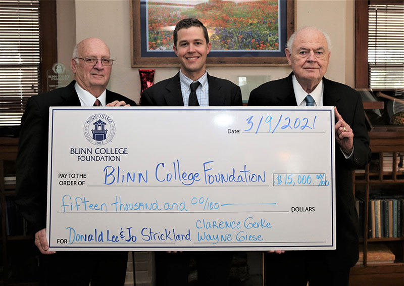 Wayne Giese and Clarence Gerke gift $15,000 to the Blinn College Foundation